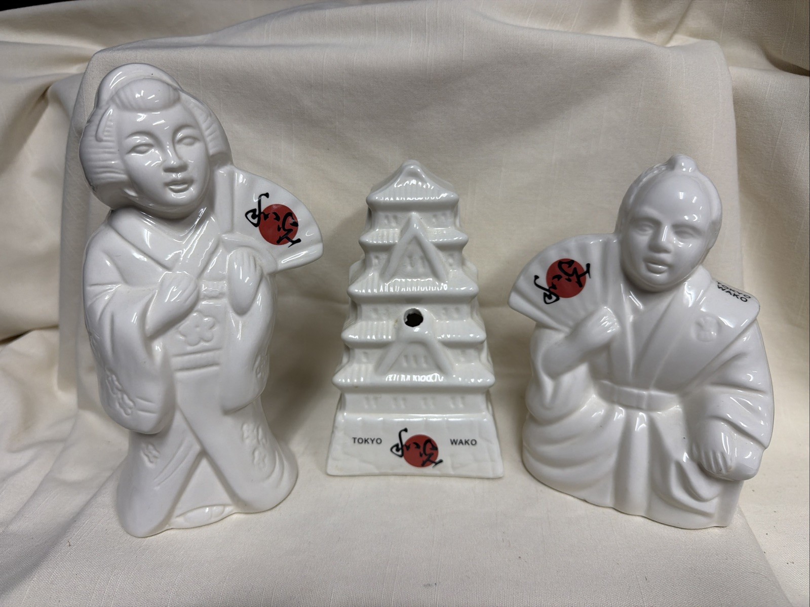 3 Vintage Benihana of Tokyo Japan Ceramic Tiki Mugs Tokyo Wako