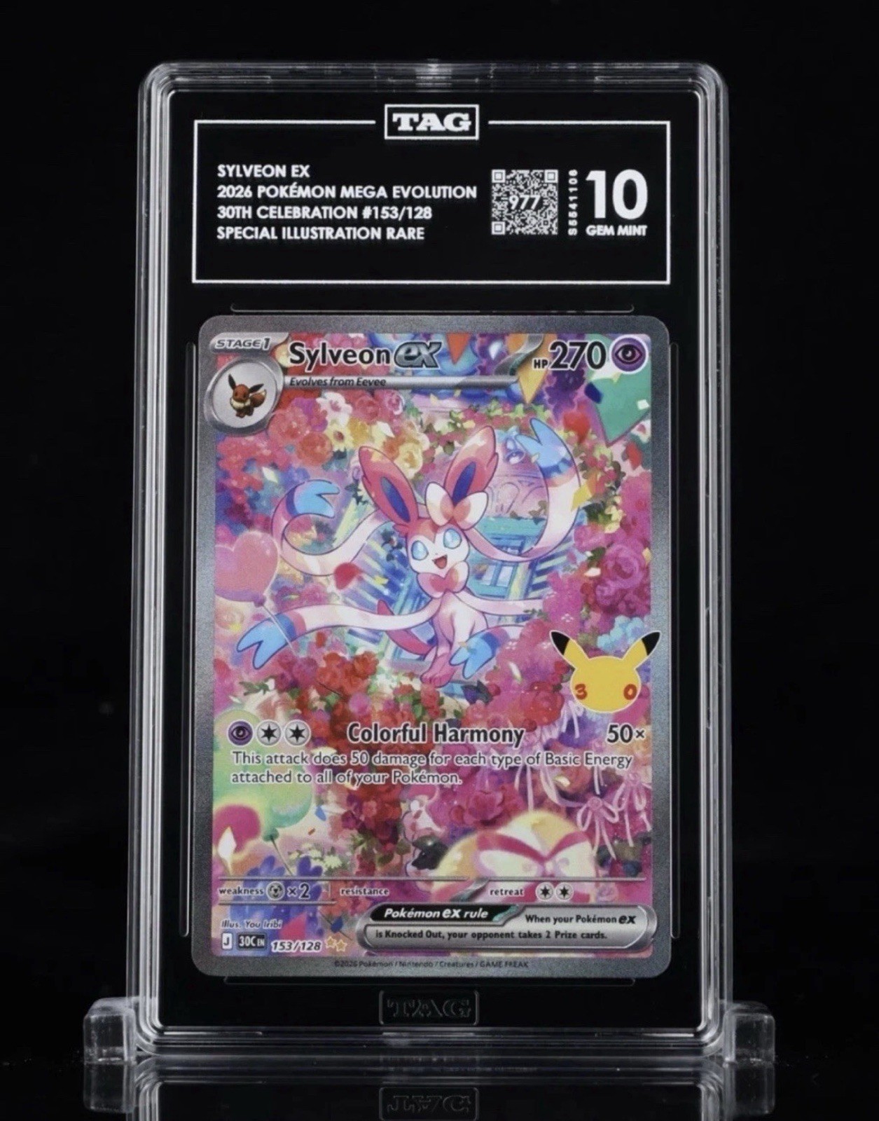 Sylveon Ex SIR 30th Anniversary Celebrations TAG 10