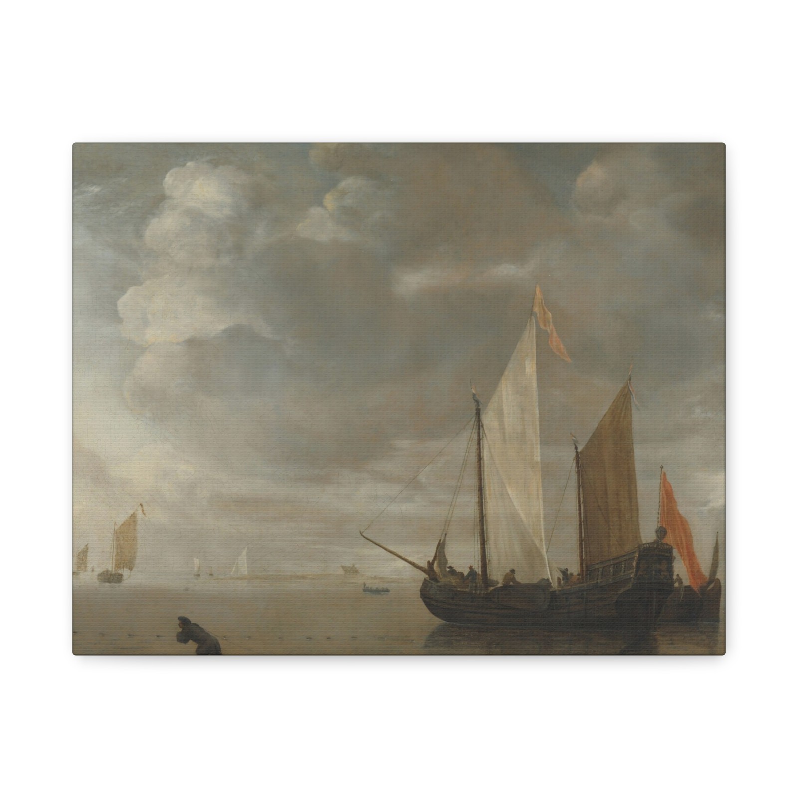 Hendrick Jacobsz. Dubbels - Kalme zee - 1650 - 1676 - Canvas Wall Art