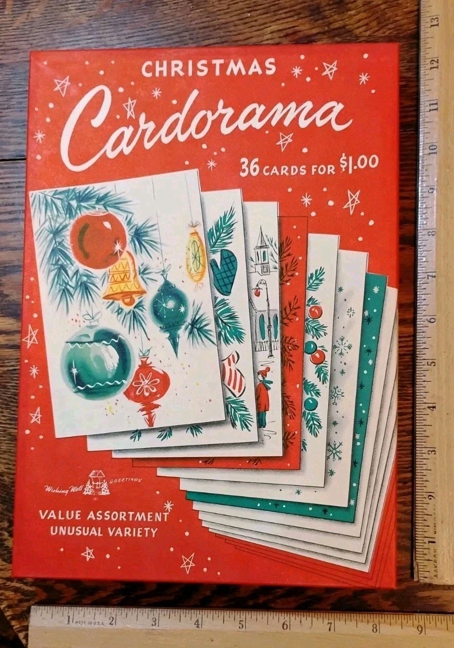 Cardorama 36 Original Vintage Christmas Greeting Cars +Envs Mint Box UNUSED USA