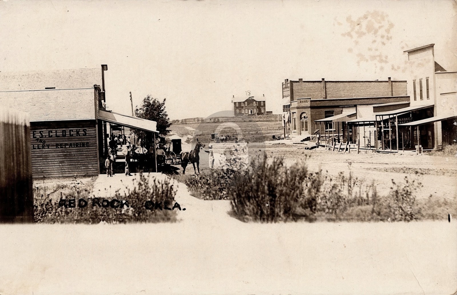 Red Rock Oklahoma Street Scene c1909 Noble Co RPPC Photo Postcard COPY
