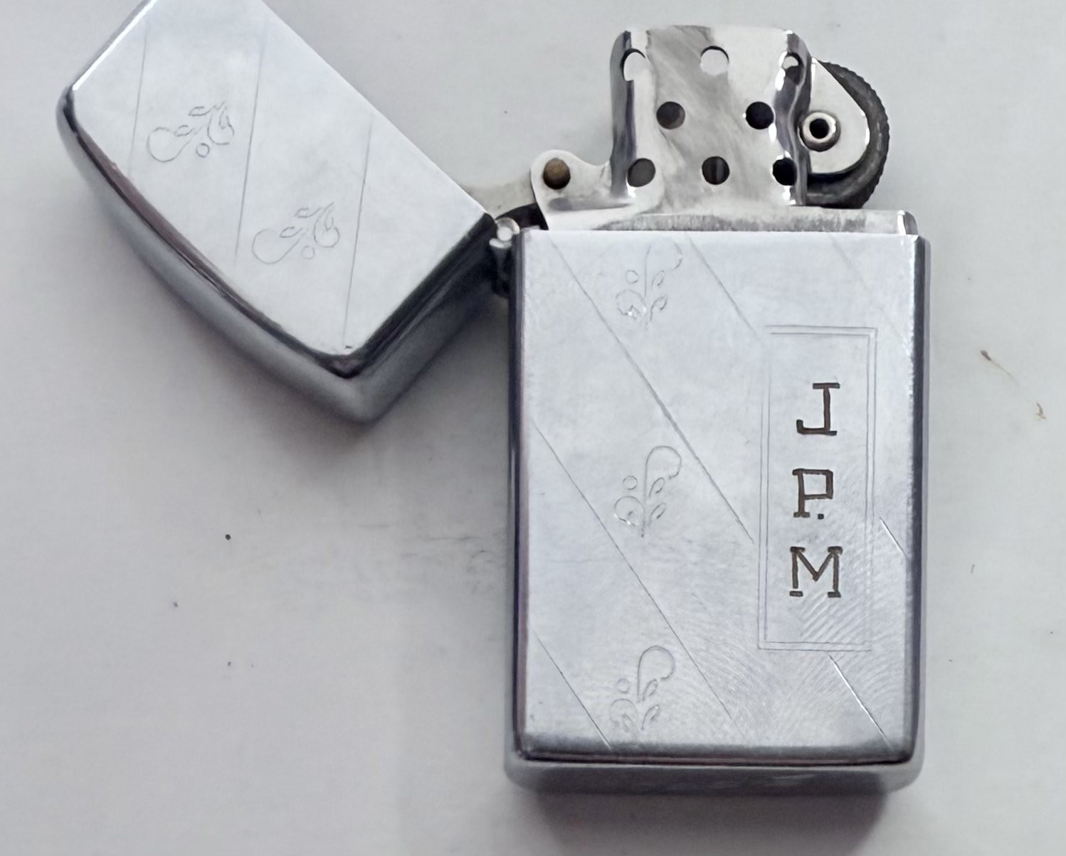 Vintage Slim 1956 Zippo with RARE Cobra Head - Engraved