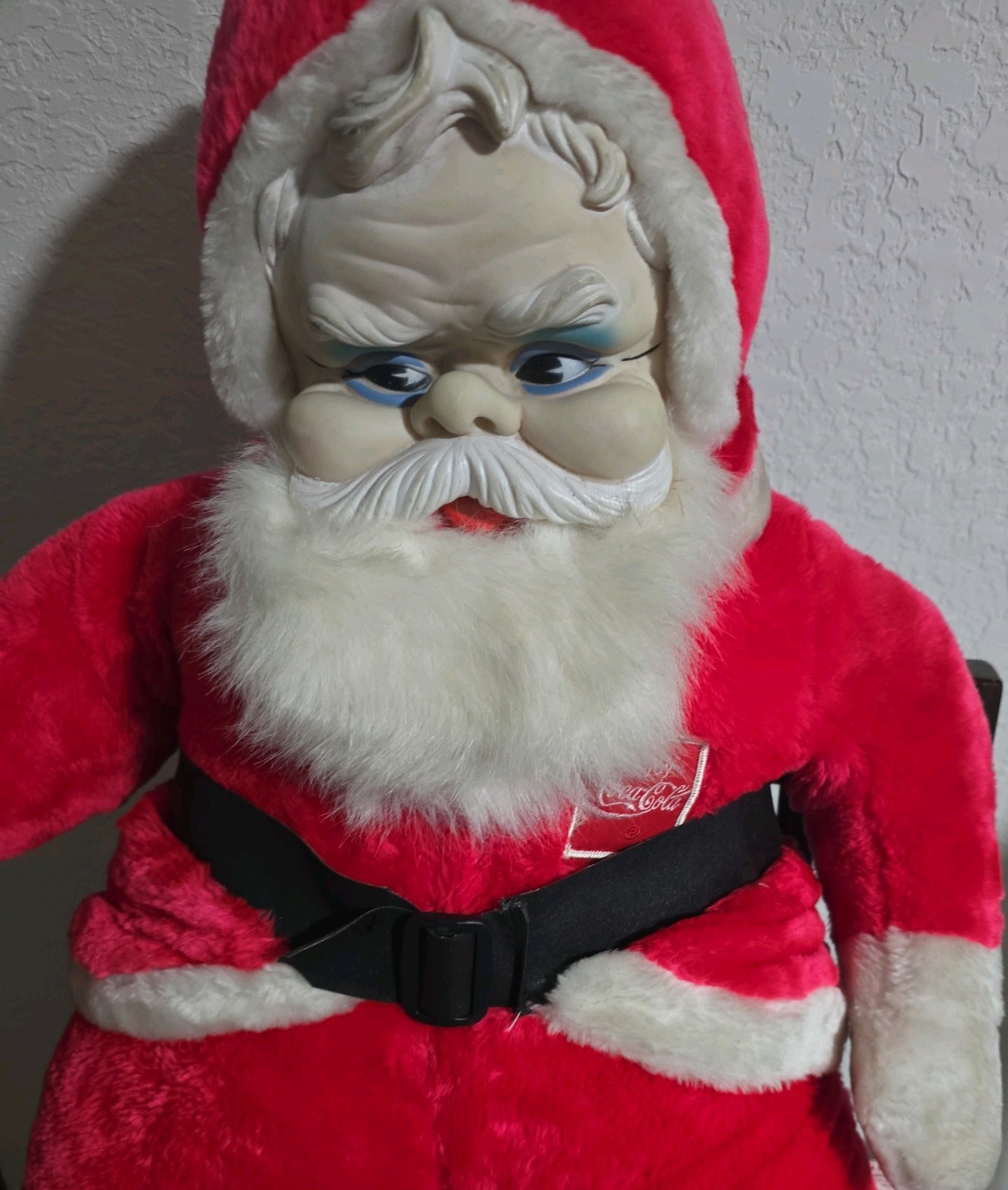 Coca Cola Rubber Face Vintage Santa Plush Doll Christmas Rushton - 33\ Coca Cola Rubber Face Vintage Santa Plush Doll Christmas Rushton - 33\