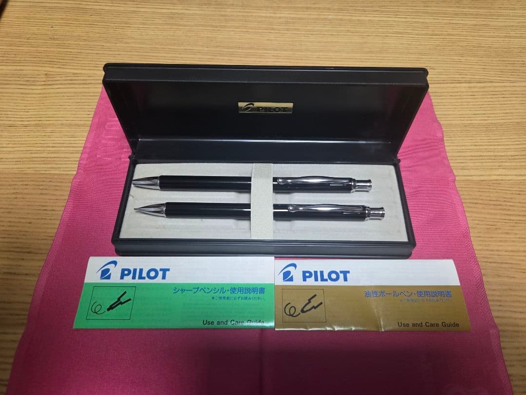Pilot Capless Ball Pen Sharp Pencil 2pc Set Black Case Silver Clip Classic