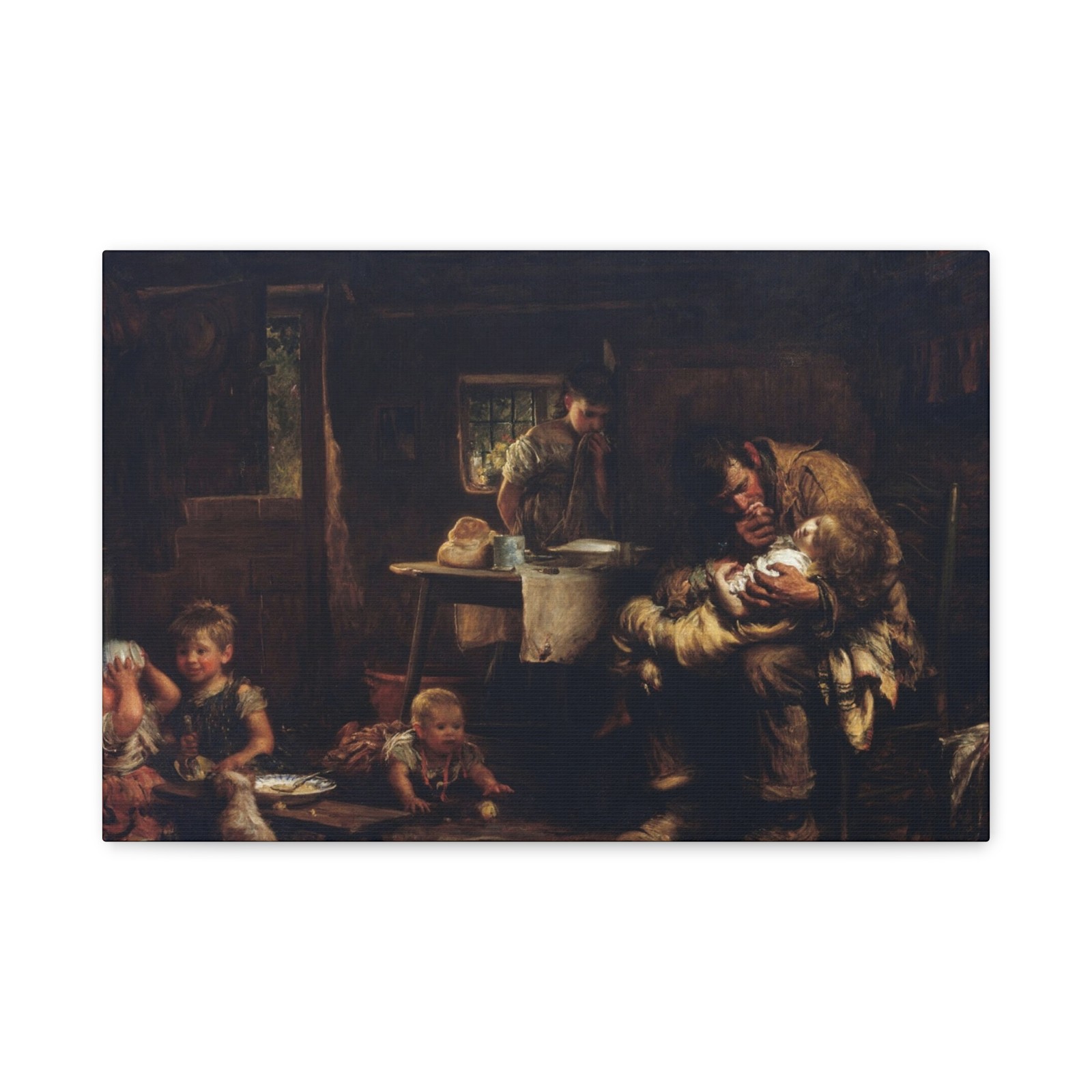 Sir Samuel Luke Fildes (1843-1927) The Widower 1875-76 - Canvas Wall Art