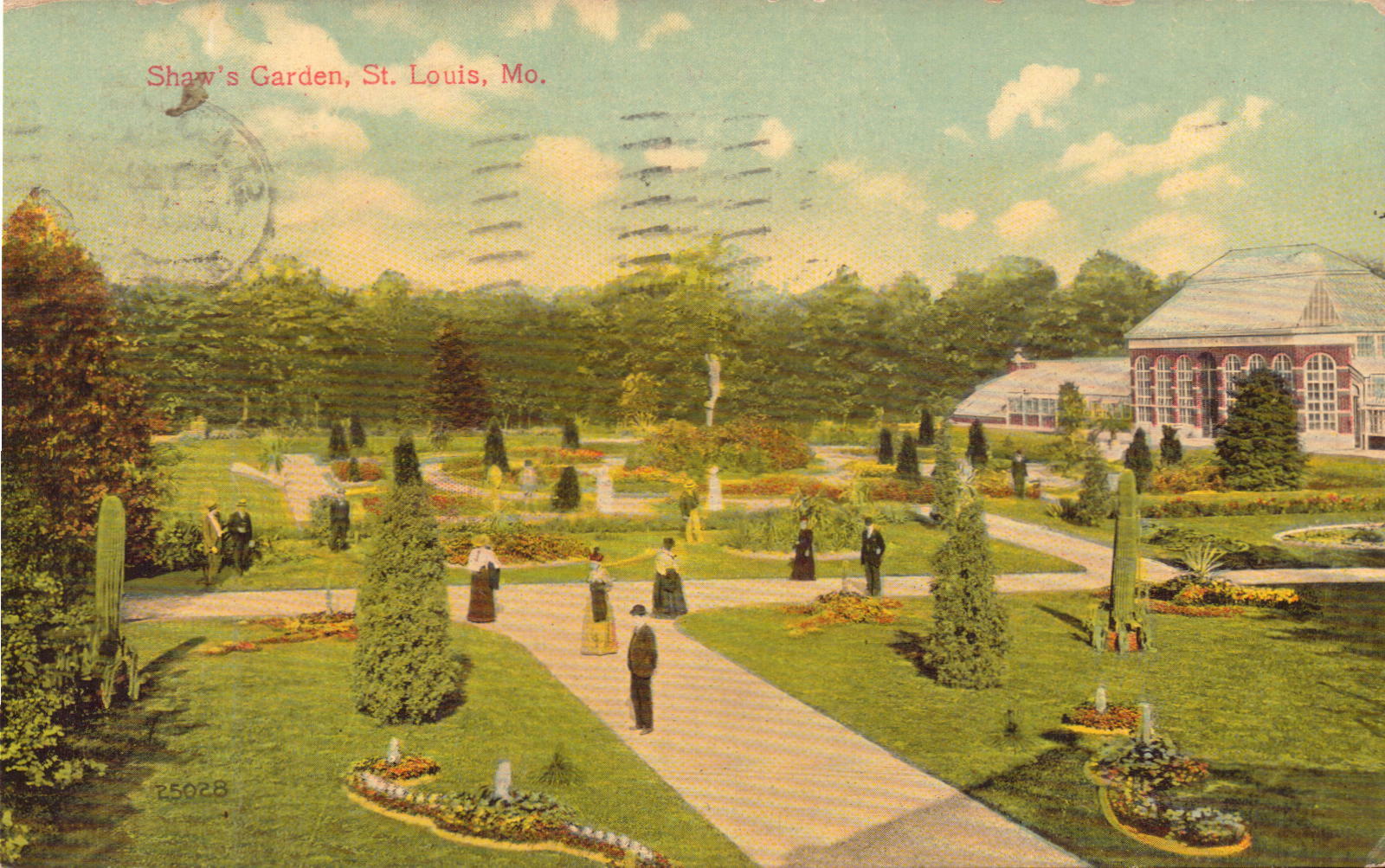 Vintage Postcard Shaw's Garden St Louis Postmark #25028 Ca.1909 PC.074
