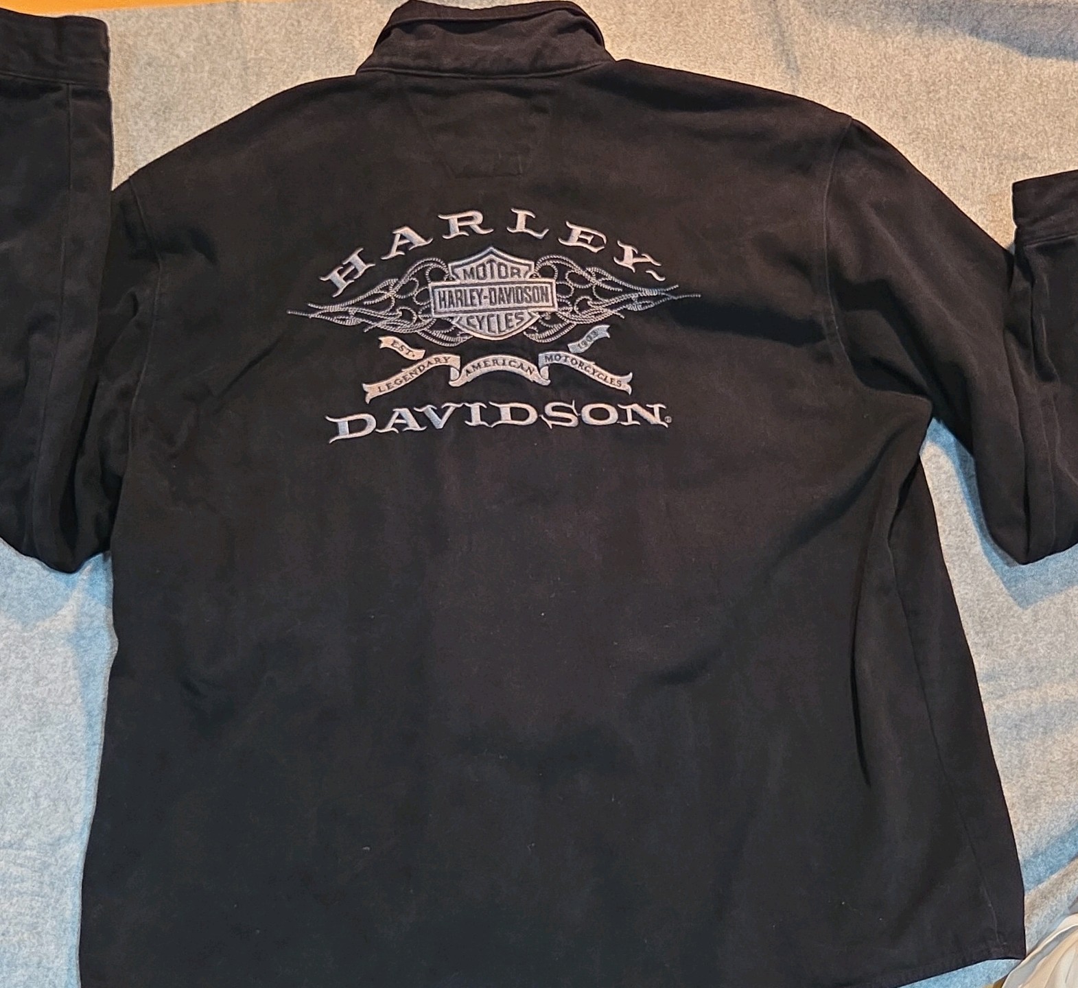 Vintage Harley Davidson Black Heavy Canvas Work Shirt Jacket  96120-04VM  XXL 