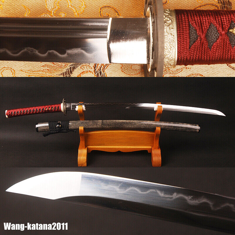 Clay Tempered T10 Katana Unokubitsukuri Japanese Samurai Sword Rayskin OX Horn