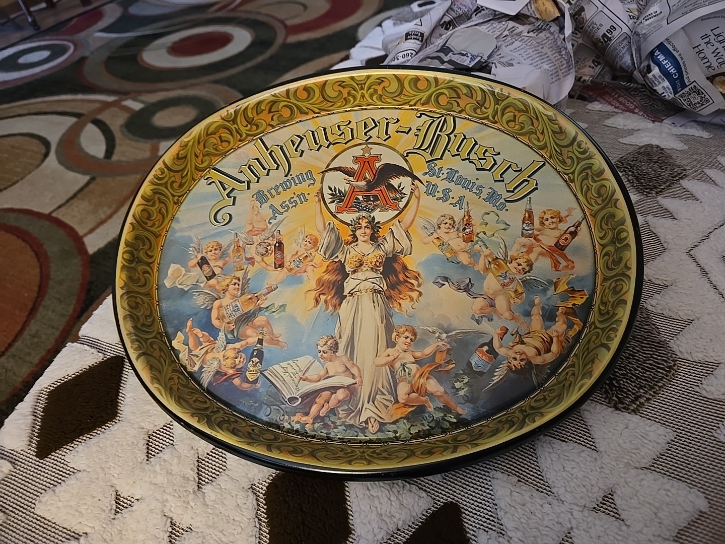 Anheuser-Busch Breweriana Tray Collectible St. Louis MO USA Brewing Assn Beer
