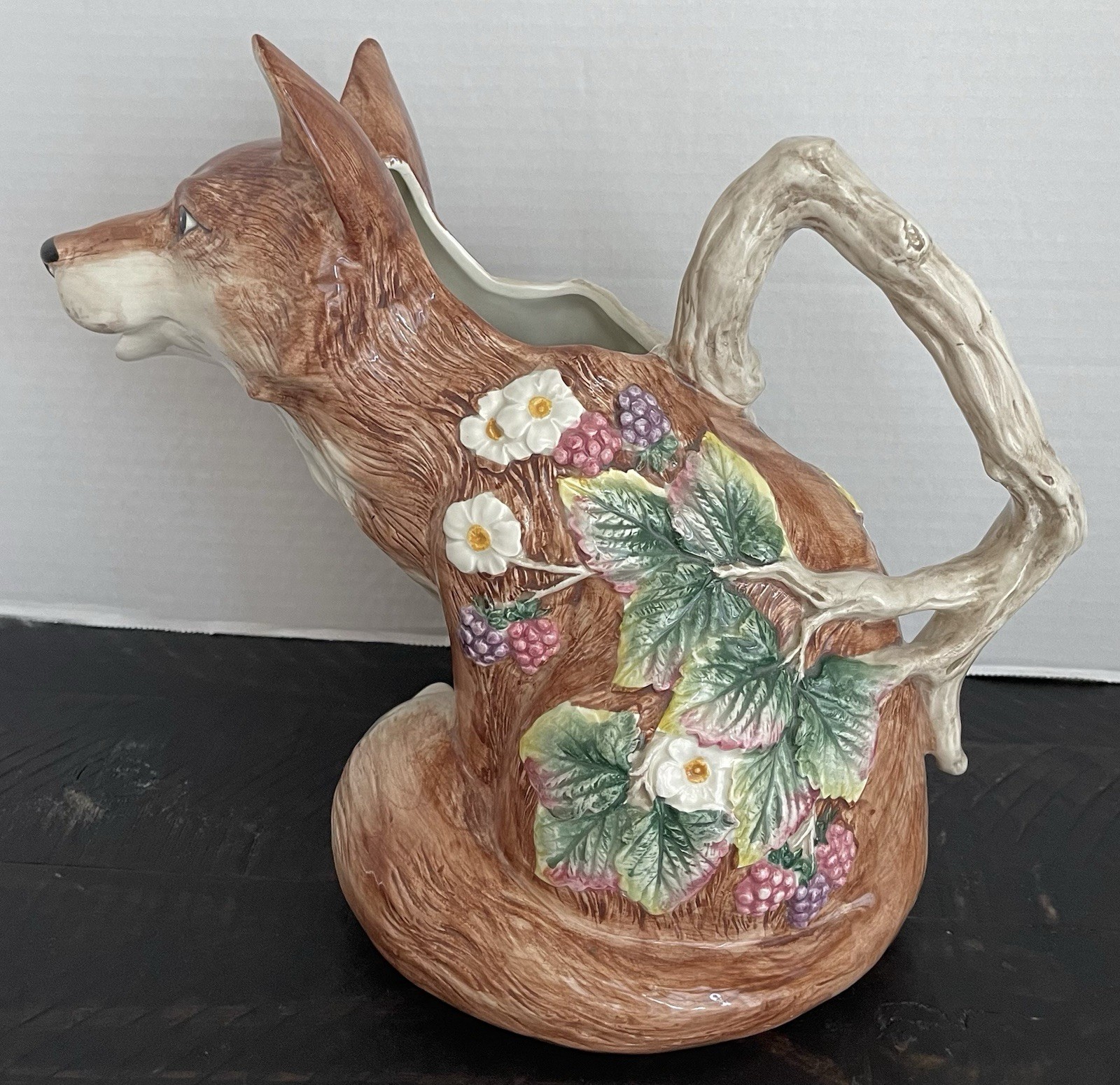 Vintage 1990 Fitz & Floyd Reynard Fox Ceramic Pitcher 1.25 Qt Woodland Spring Vintage 1990 Fitz & Floyd Reynard Fox Ceramic Pitcher 1.25 Qt Woodland Spring