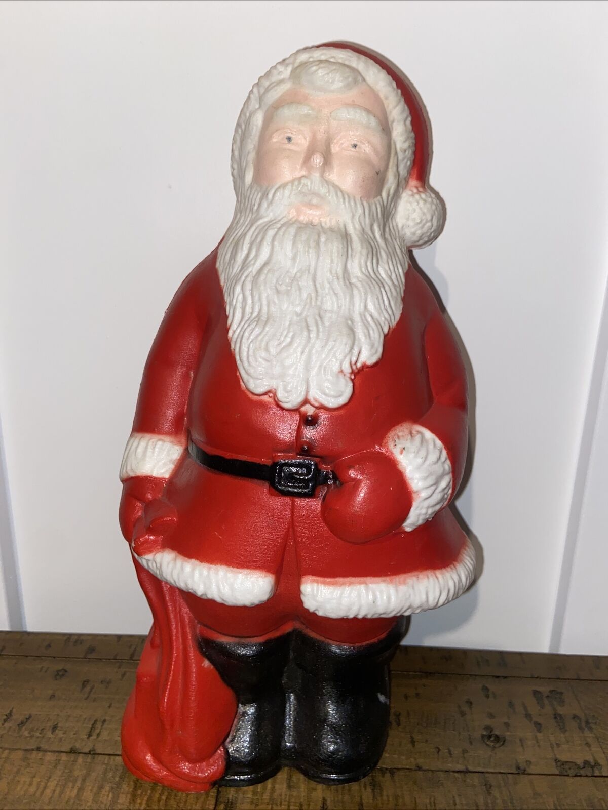 13” TPI Santa with Red Bag Blow Mold 1989 Mr Claus No Bulb