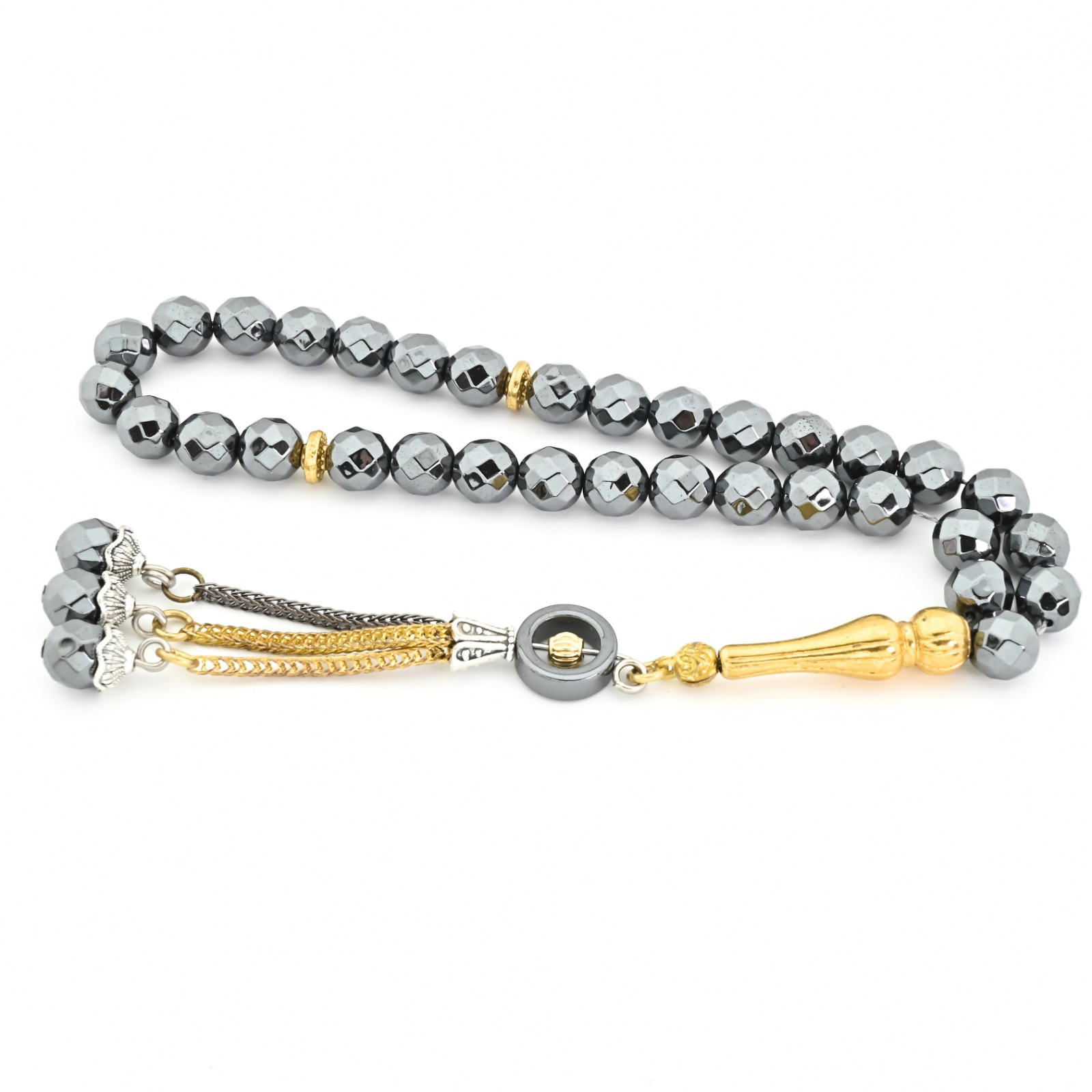 Facet Cute Hematite 33 beads Islamic Prayer Beads Misbaha Tesbih Turkey 103010
