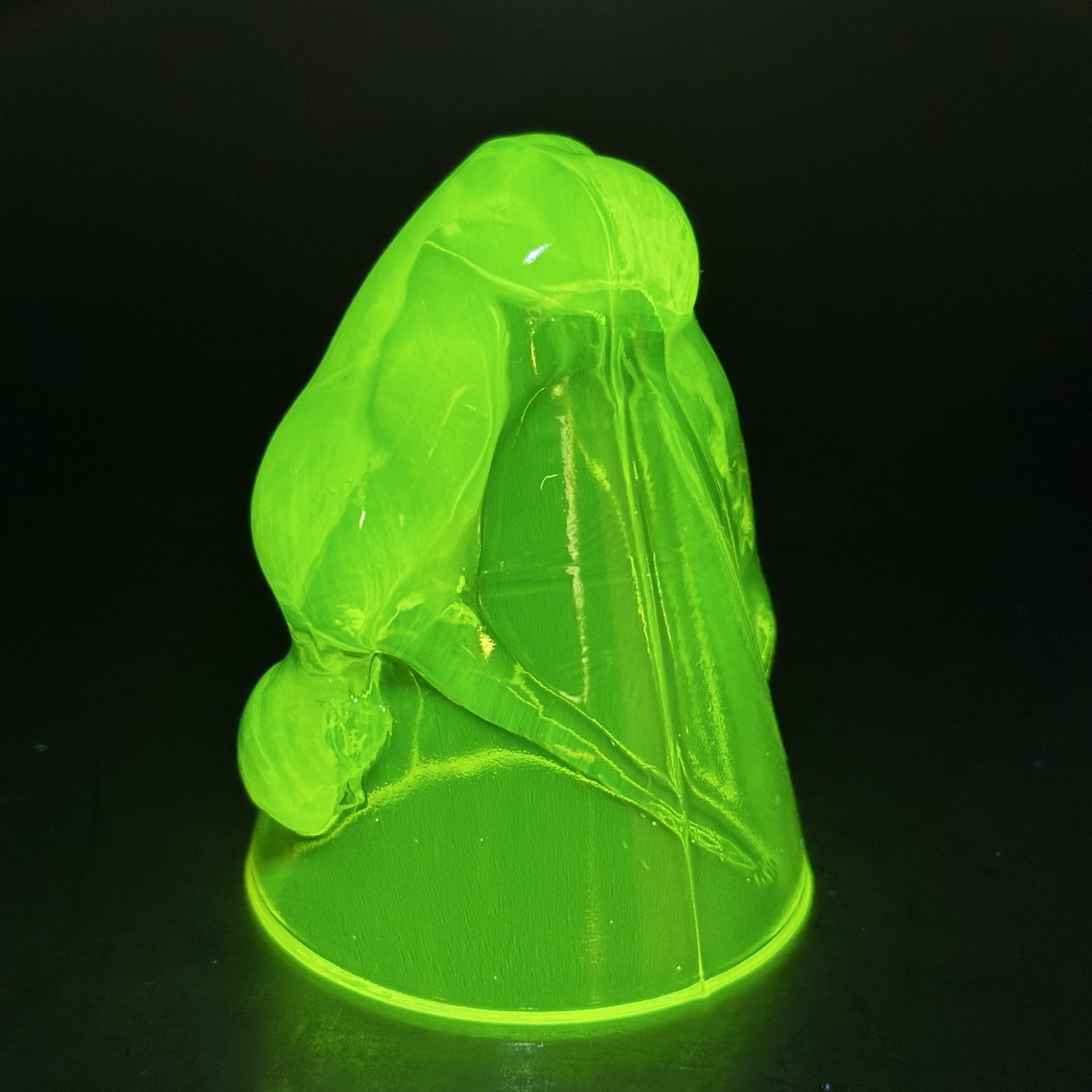 Vintage Uranium Vaseline Glass Nude Lady Bottoms Up Shot Glass Art Deco 2.75 In Vintage Uranium Vaseline Glass Nude Lady Bottoms Up Shot Glass Art Deco 2.75 In