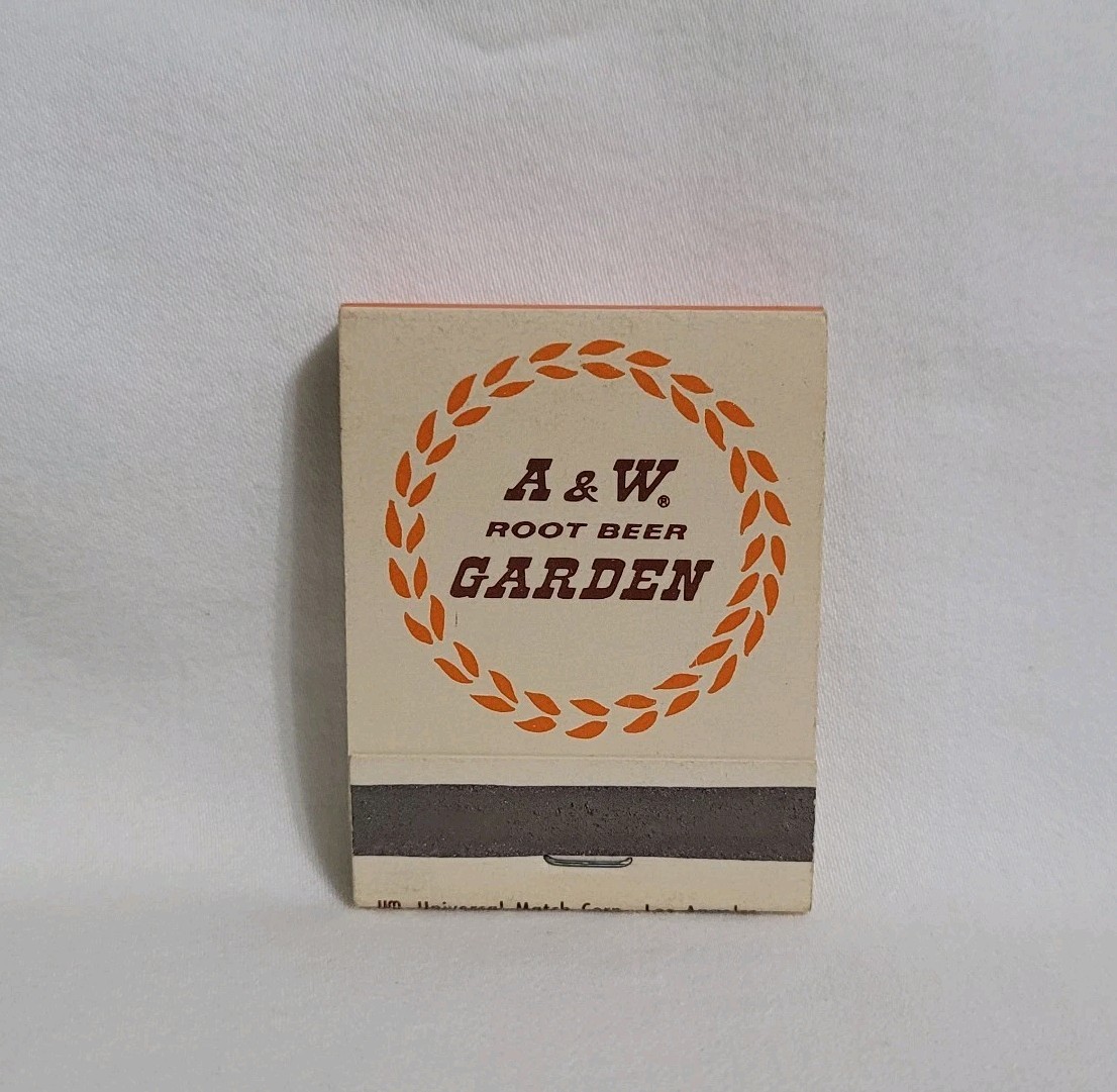 Vintage A&W Root Beer Garden Soda Restaurant Matchbook New York Advertising Full