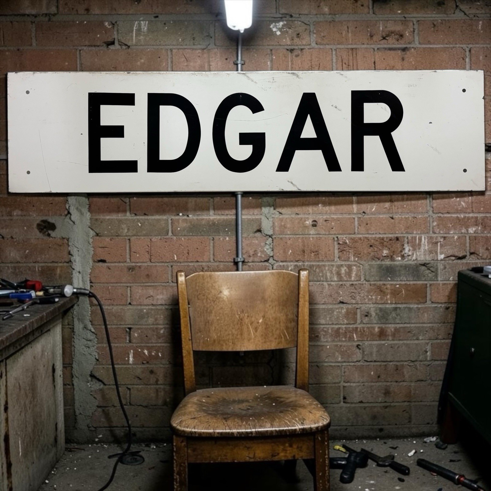 Vintage Edgar Union Pacific Railroad Depot Train Station Sign Advertising NE
