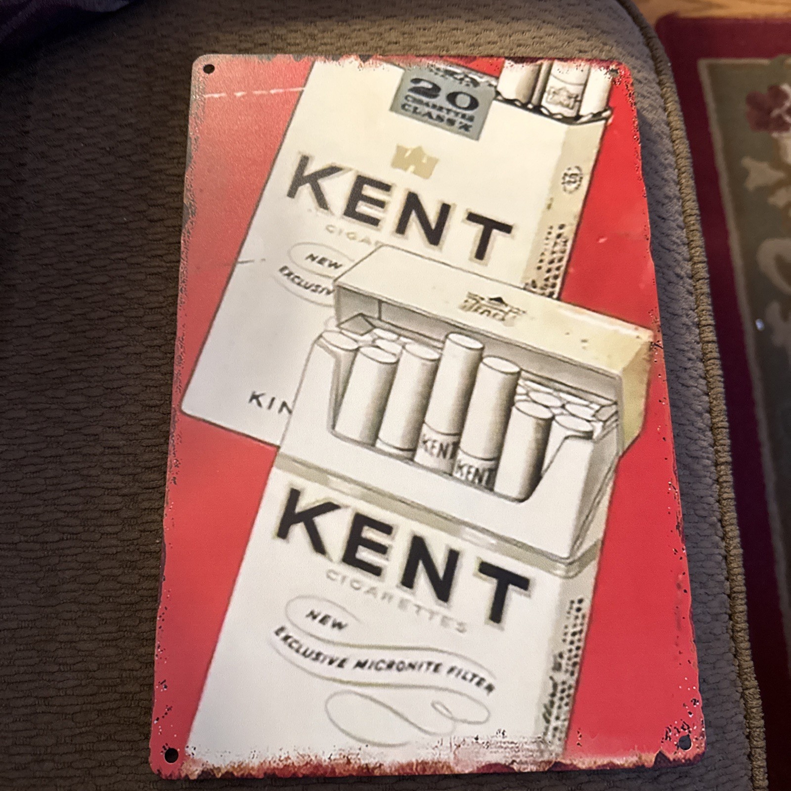 Check Out This Vintage KENT Cigarettes Vintage Metal Sign 11.8”x7.8”