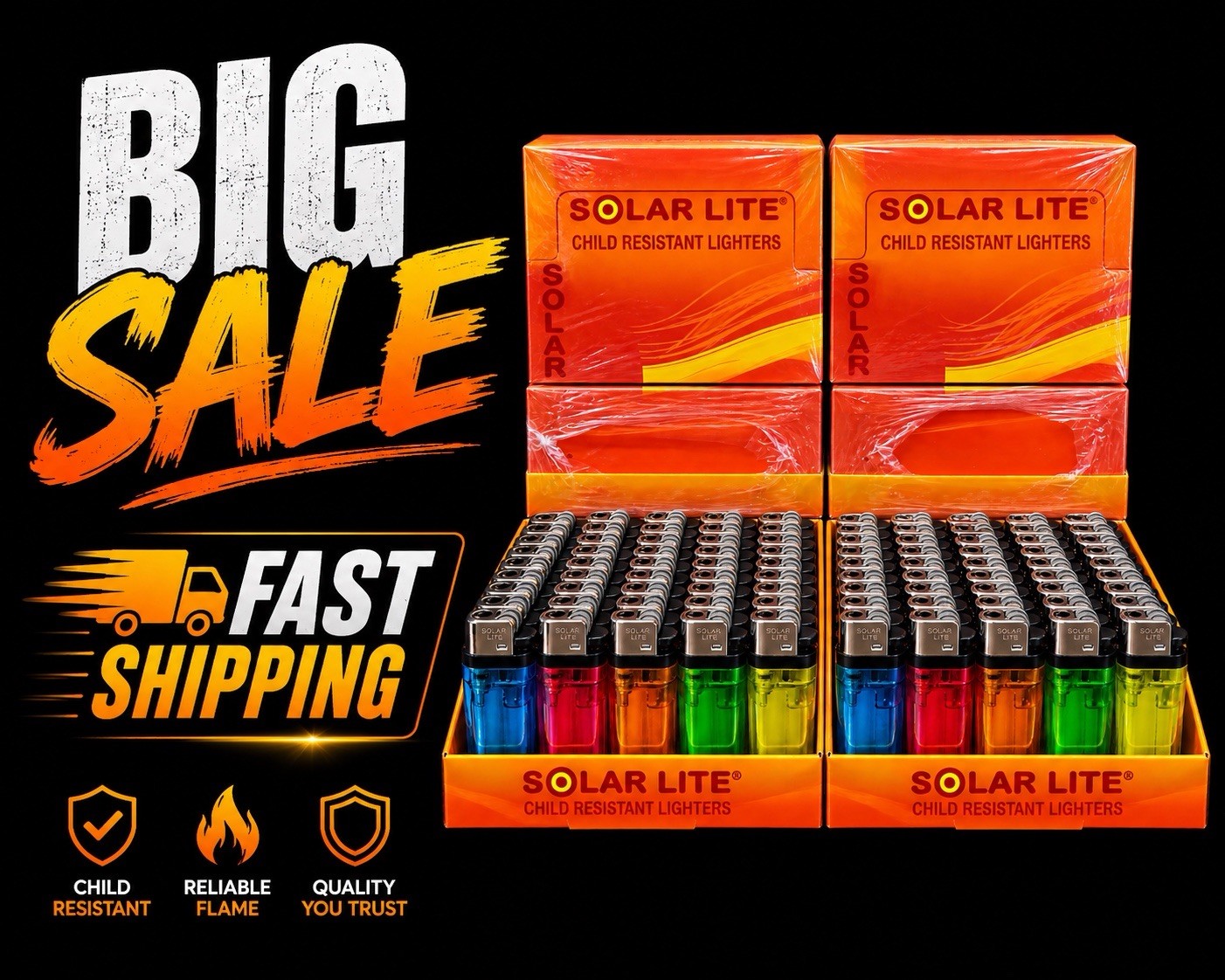 Cheap Disposable Lighter Clear 1 Box = 50 Pc Display for Retail Counter Sale