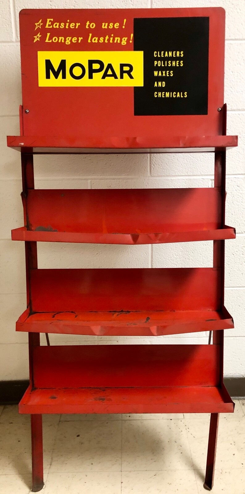 FINAL OFFER VINTAGE ORIGINAL MOPAR METAL STANDING DISPLAY CHRYSLER DODGE SIGN