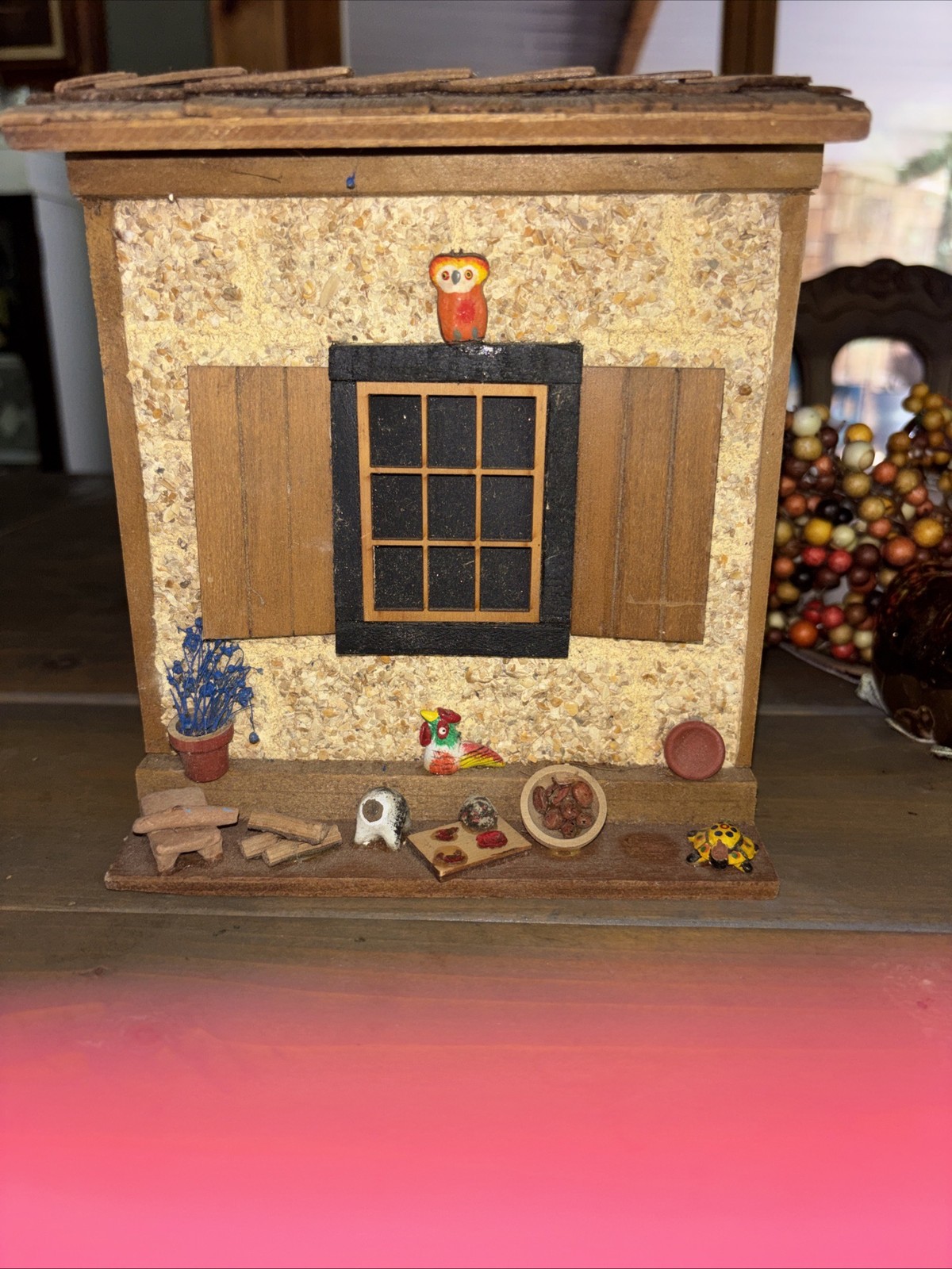 Vintage St Augustine, Florida Coquina Miniature Building Diorama Original Label