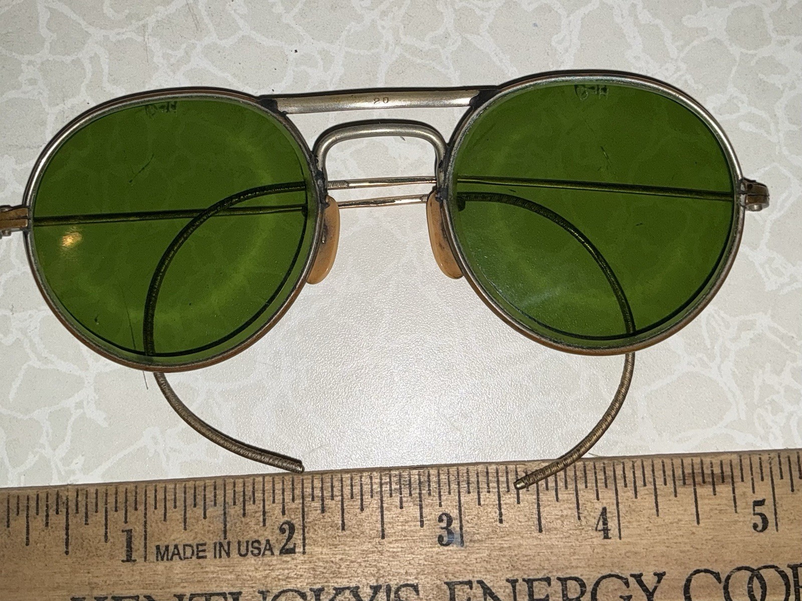 Vintage Bausch & Lomb ARCO Aviator Sunglasses D-H Military Issue WWII 1940s