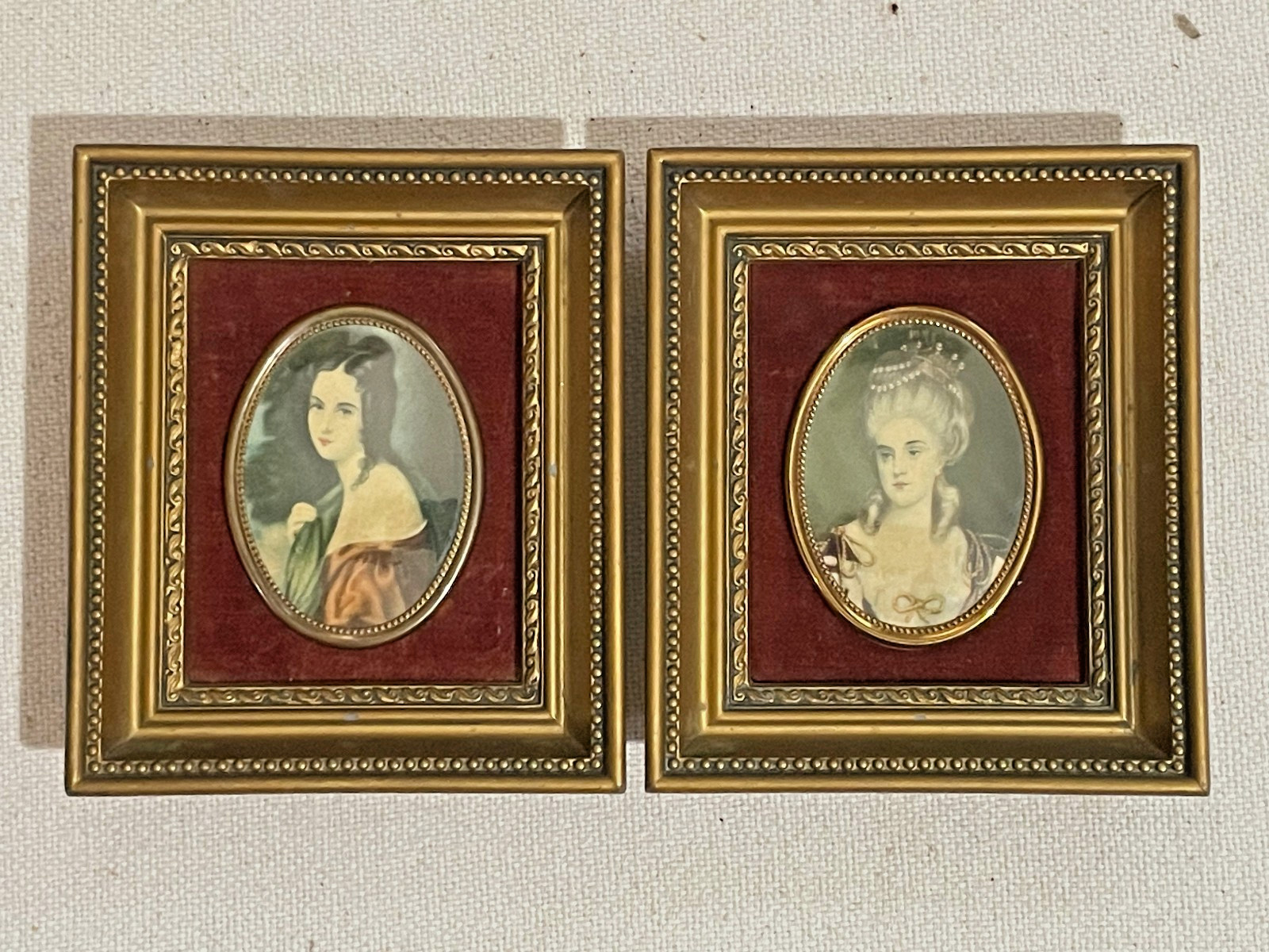 A Cameo Creation Pair: Mrs Hamilton & Mme Lambert de Morigney in 5.5-inch frames A Cameo Creation Pair: Mrs Hamilton & Mme Lambert de Morigney in 5.5-inch frames