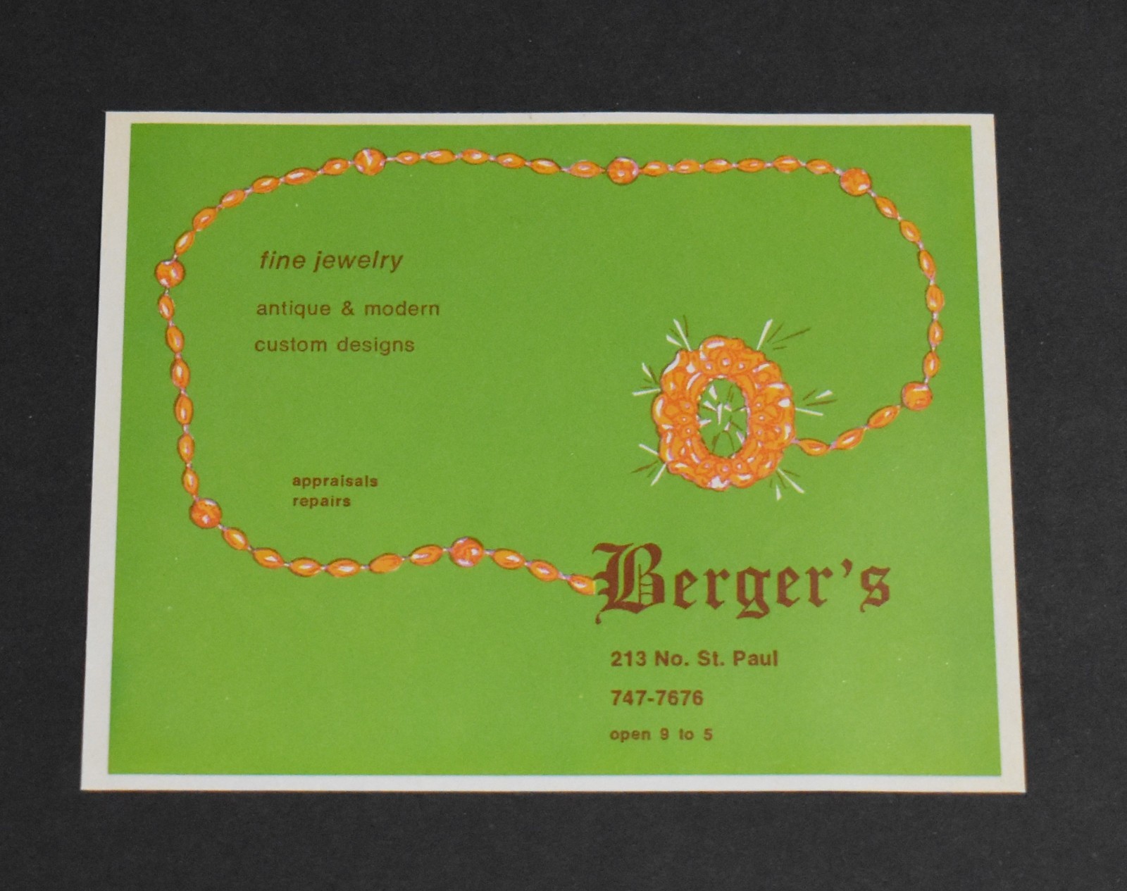 1974 Print Ad Texas Dallas Berger\'s Fine Jewelry 213 No St Paul Antique Modern 1974 Print Ad Texas Dallas Berger\'s Fine Jewelry 213 No St Paul Antique Modern