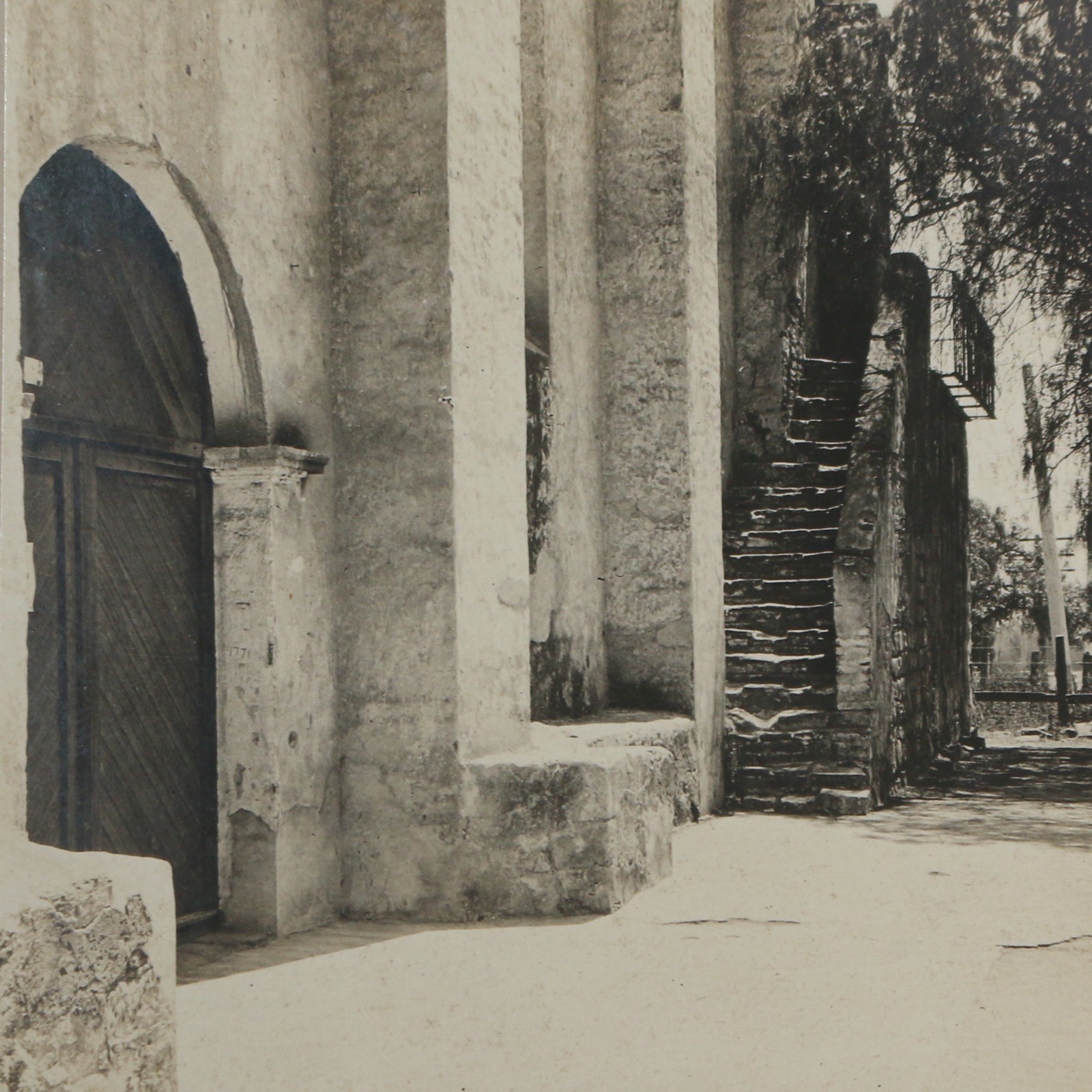 c1915 Mission San Gabriel Arcángel Church Entrance OOAK Travel Stereoview