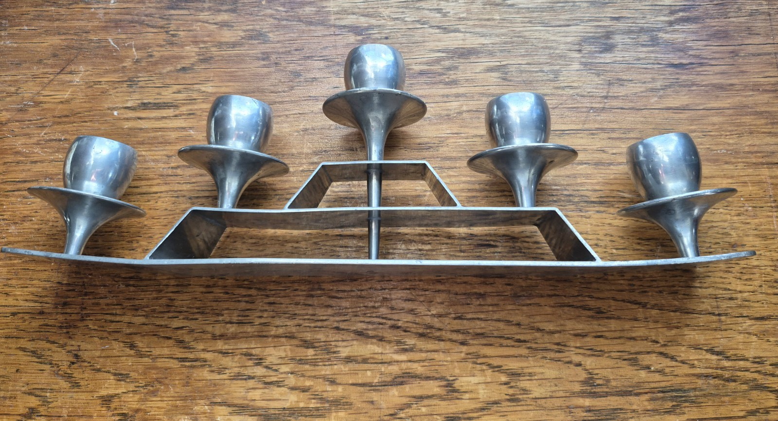 Vintage Mid Century Modern MCM Insico Pewter Candle Holder For 5 Candles #368