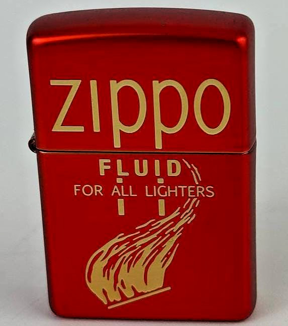 Zippo 49586 Retro Lighter Fluid Design Metallic Red Windproof Lighter New