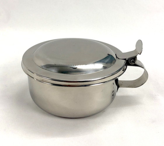 Stainless Spittoon with Hinged Lid - Cuspidor