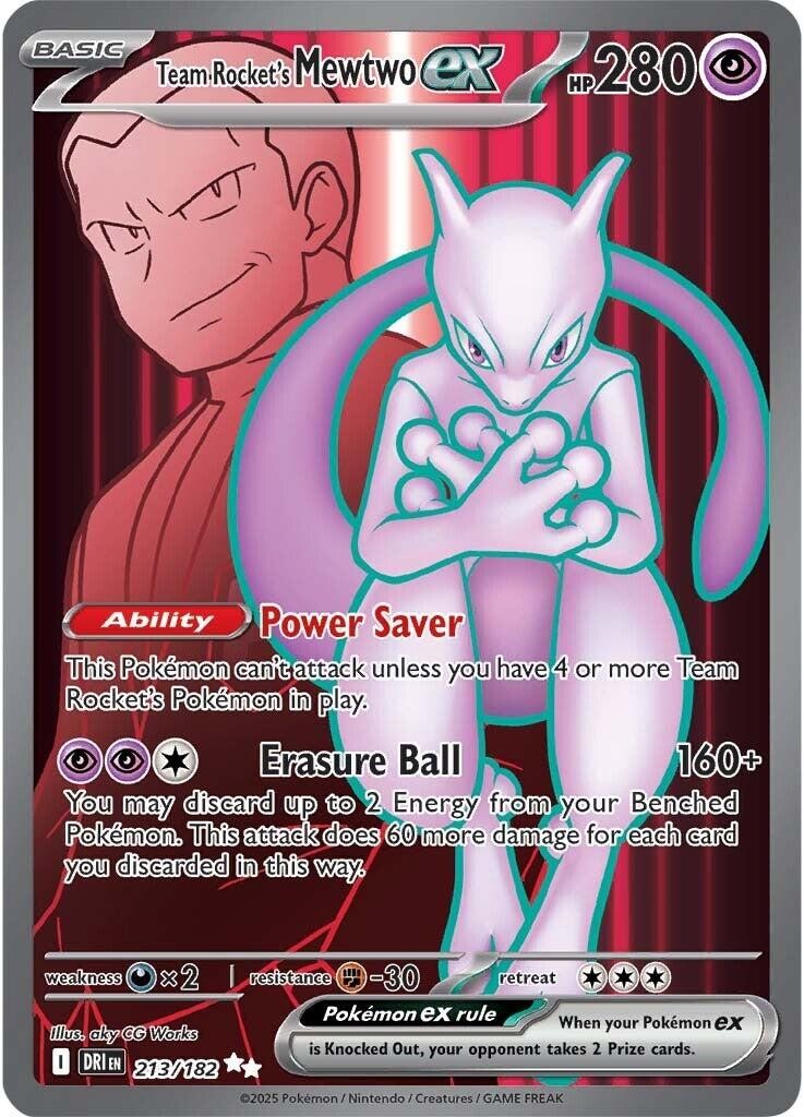 Team Rocket's Mewtwo ex Holofoil [DRI - 213/182]