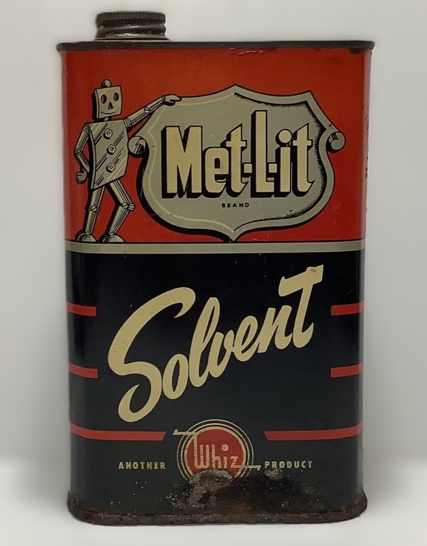 Vintage Whiz Met-L-it R. M. Hollingshead Solvent One Quart Can