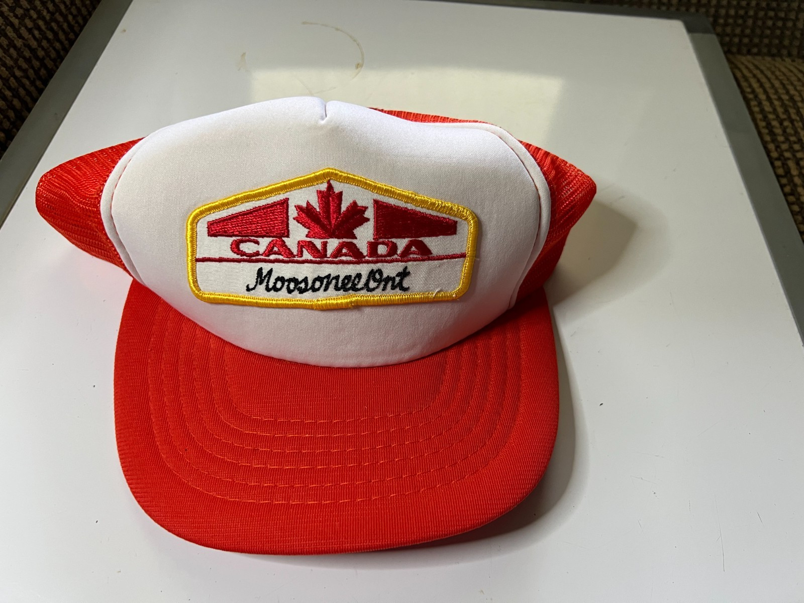 Vintage 1980’s MOOSONEE ONT Canada Patch Trucker Baseball Hat Cap Vintage 1980’s MOOSONEE ONT Canada Patch Trucker Baseball Hat Cap