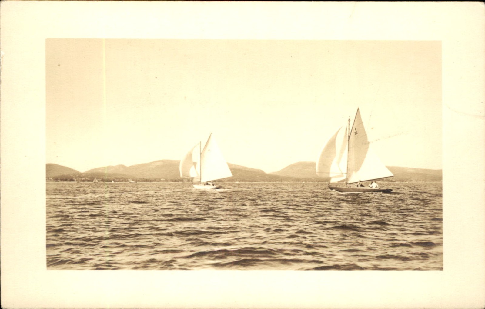 Southwest Harbor ME Yachts Racing c1920s-30s Real Photo Vintage Postcard