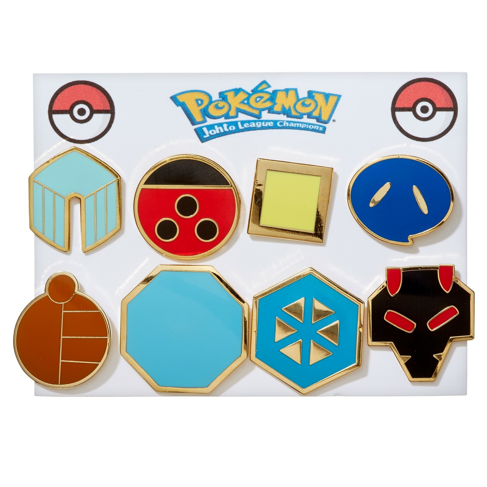 Pokemon Cartoon Anime All 8 Johto Gym Badges from Generation Gen 2 for Cosplay
