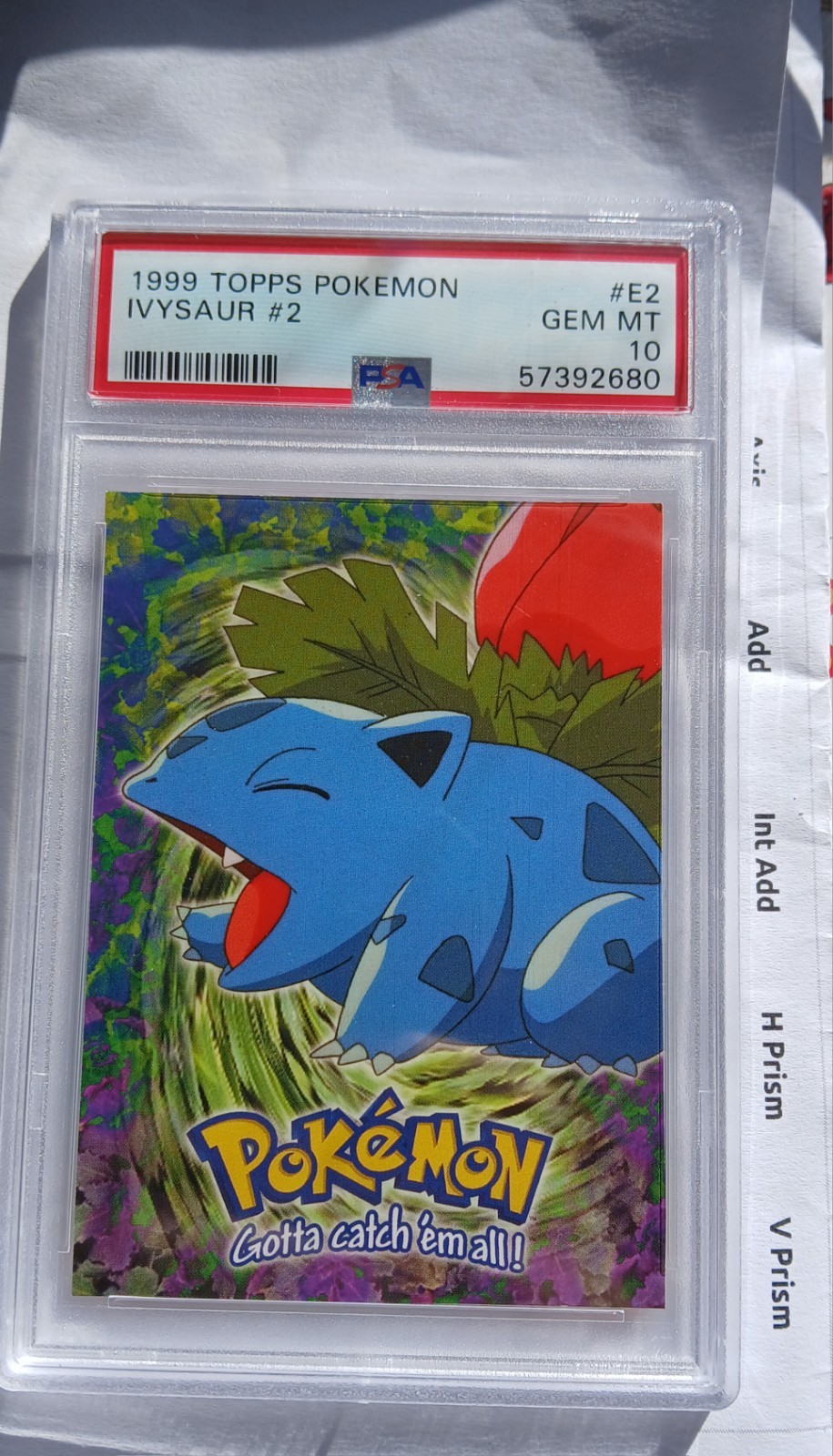 Pokemon 1999 Topps Ivysaur Movie Edition Psa 10 Blue Label