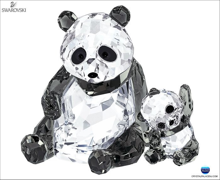 Swarovski 2015 Panda 🐼 Mother w/ Baby Rare, Retired, Signed & NMIB #5063690