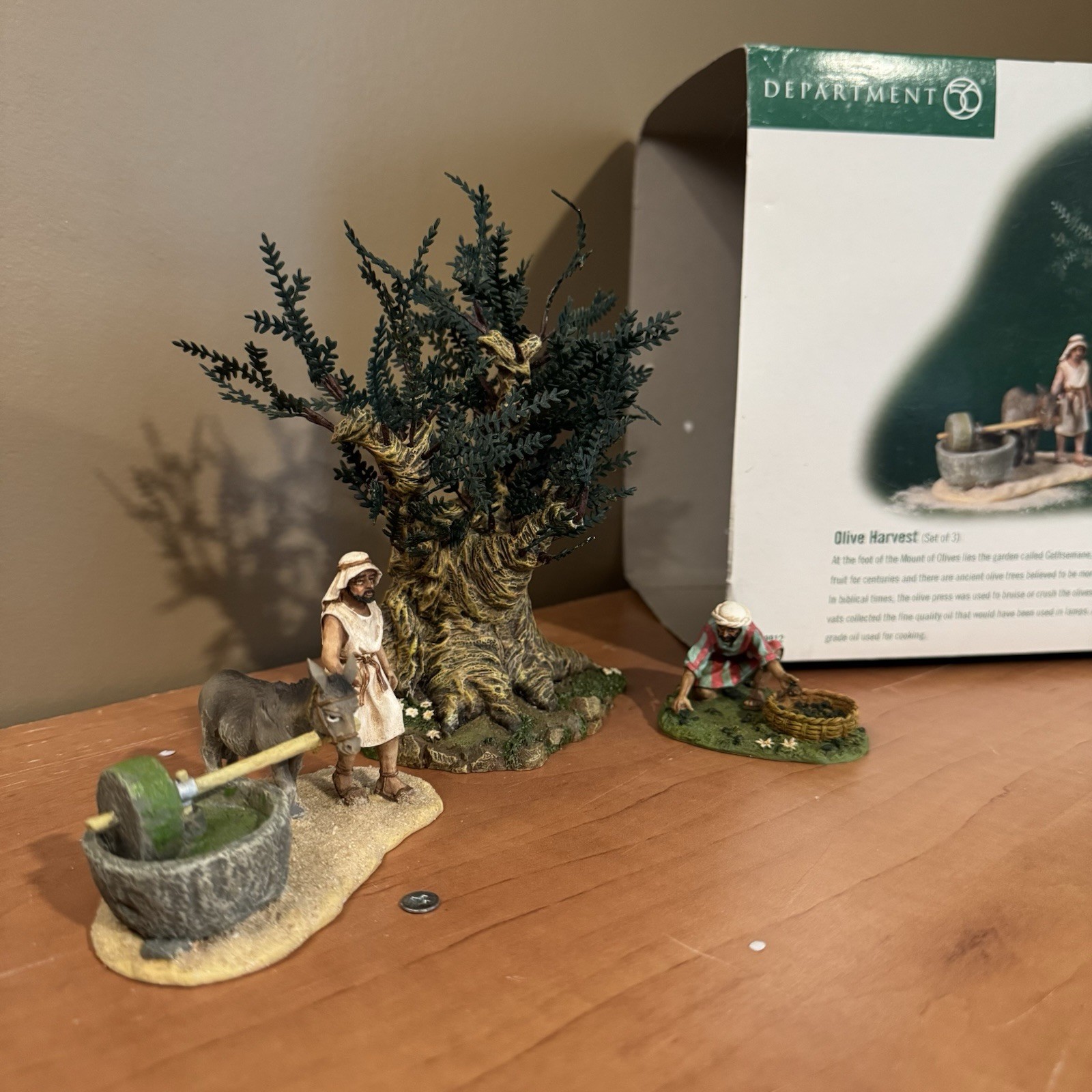 Dept 56 Little Town of Bethlehem Olive Harvest Set of 3 Vtg 2000 Biblical Decor