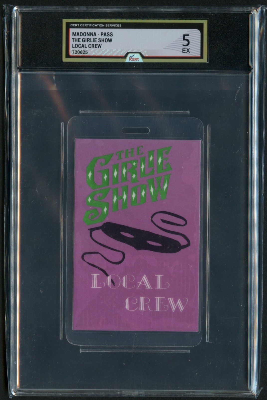 Madonna The Girlie Show Local Crew  Backstage Pass Grade 5 iCERT
