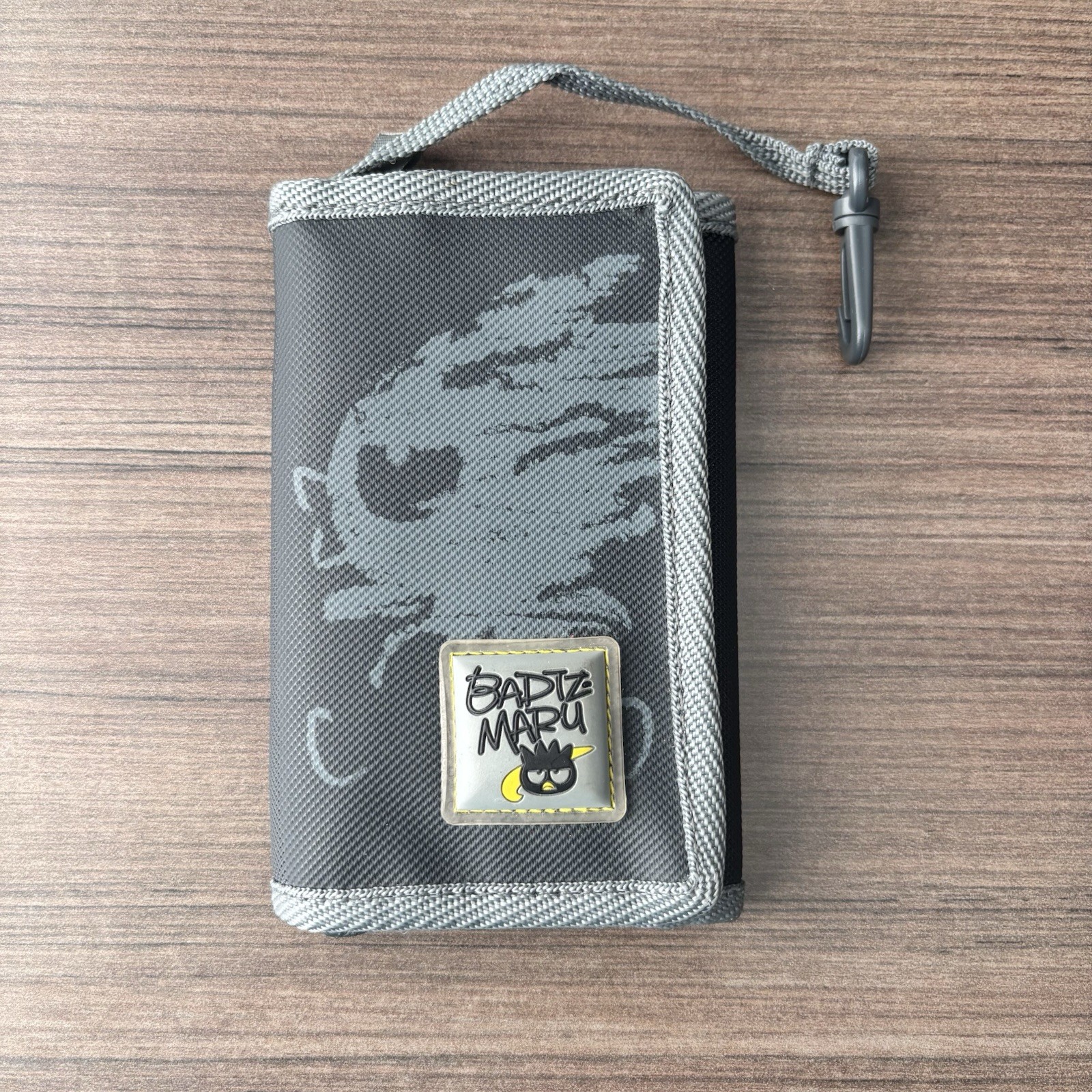 Vintage Sanrio Badtz Maru Trifold Wallet Gray Card Holder Y2K 2001