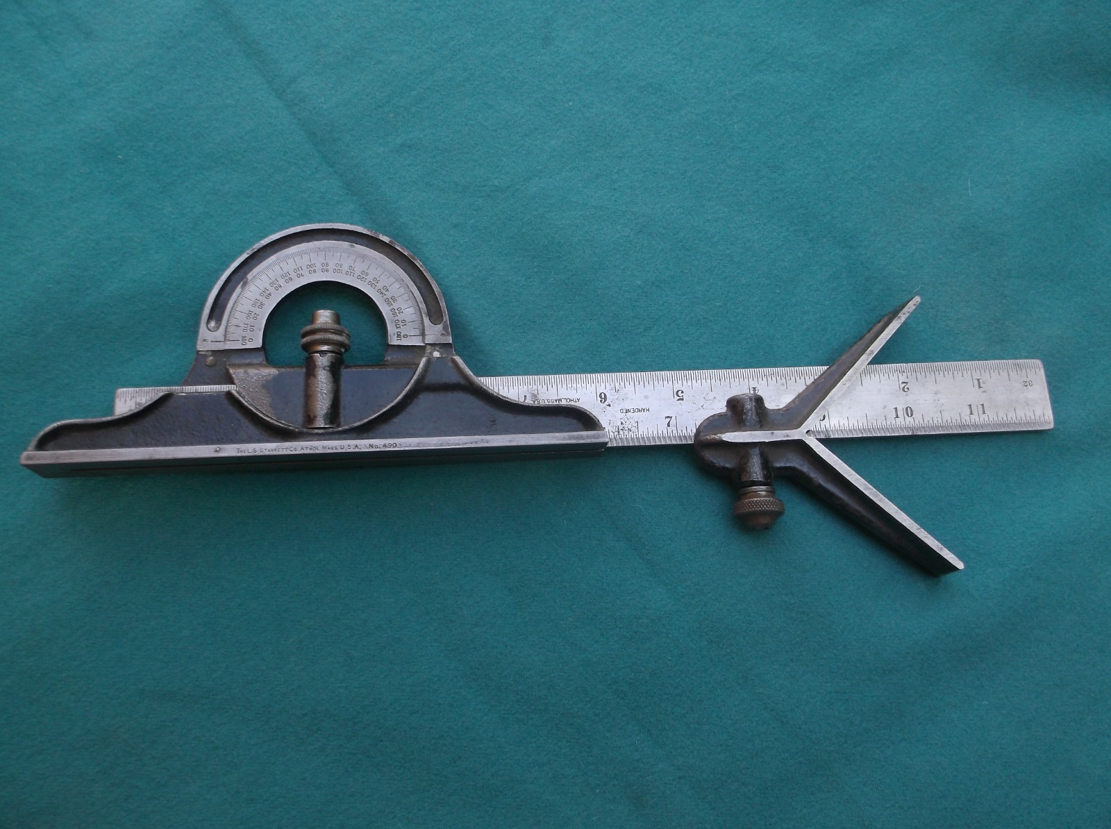 Starrett No. 490 Protractor/Center Finder/No. 4 12 Starrett No. 490 Protractor/Center Finder/No. 4 12