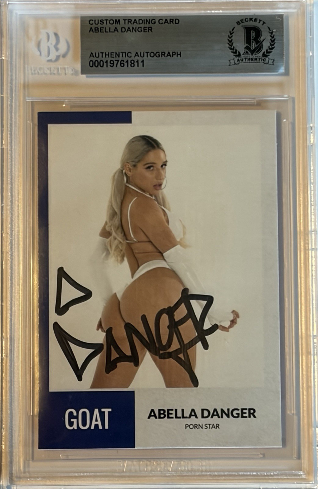 Abella Danger Signed Custom Trading Card Beckett Encapsulated Auto 10 GOAT COA Abella Danger Signed Custom Trading Card Beckett Encapsulated Auto 10 GOAT COA