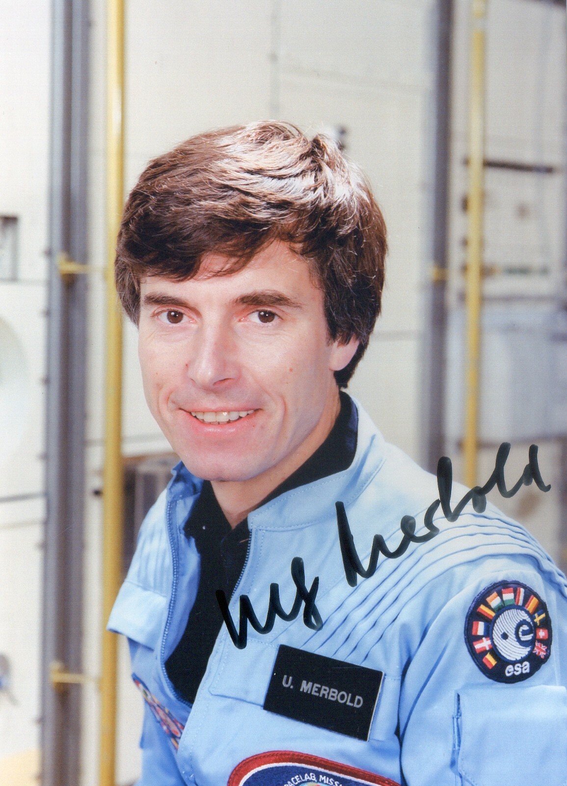 5x7 Original Autographed Photo of German Astronaut Ulf Merbold