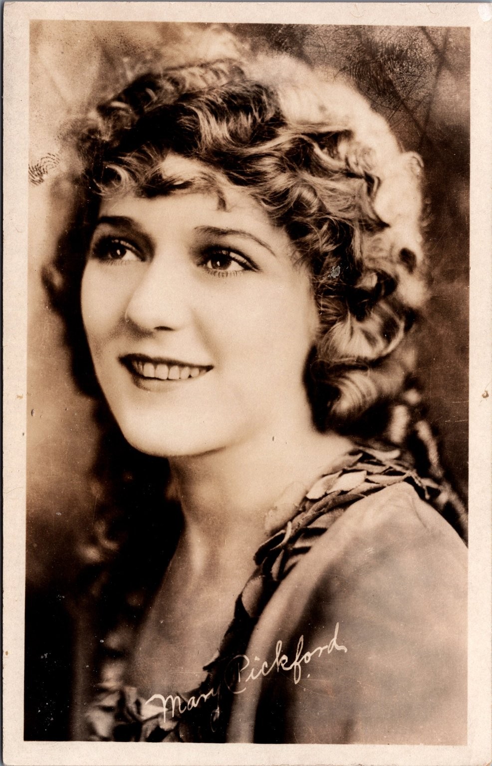 Mary Pickford Real Photo Postcard RPPC Vintage Silent Film Star Portrait