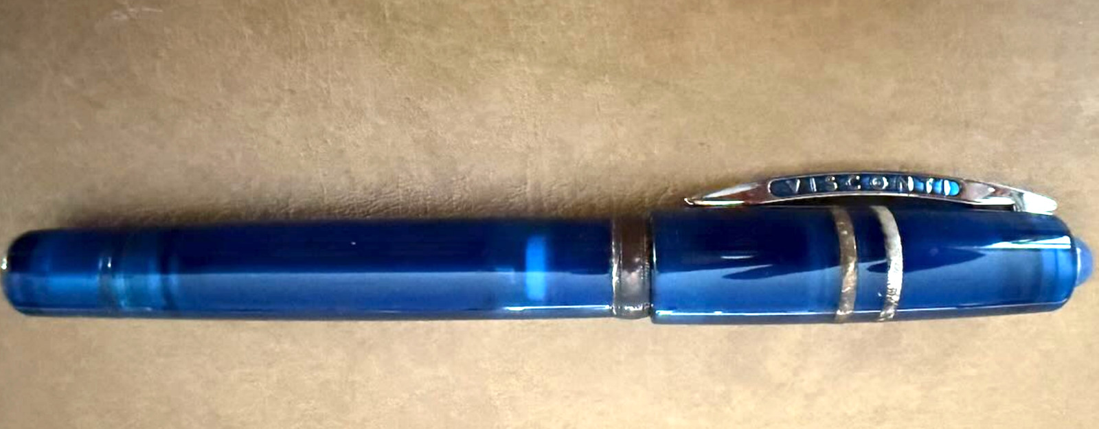 Visconti Homo Sapiens Demo Stones Sapphire Fountain Pen With 23K Broad CSI Nib
