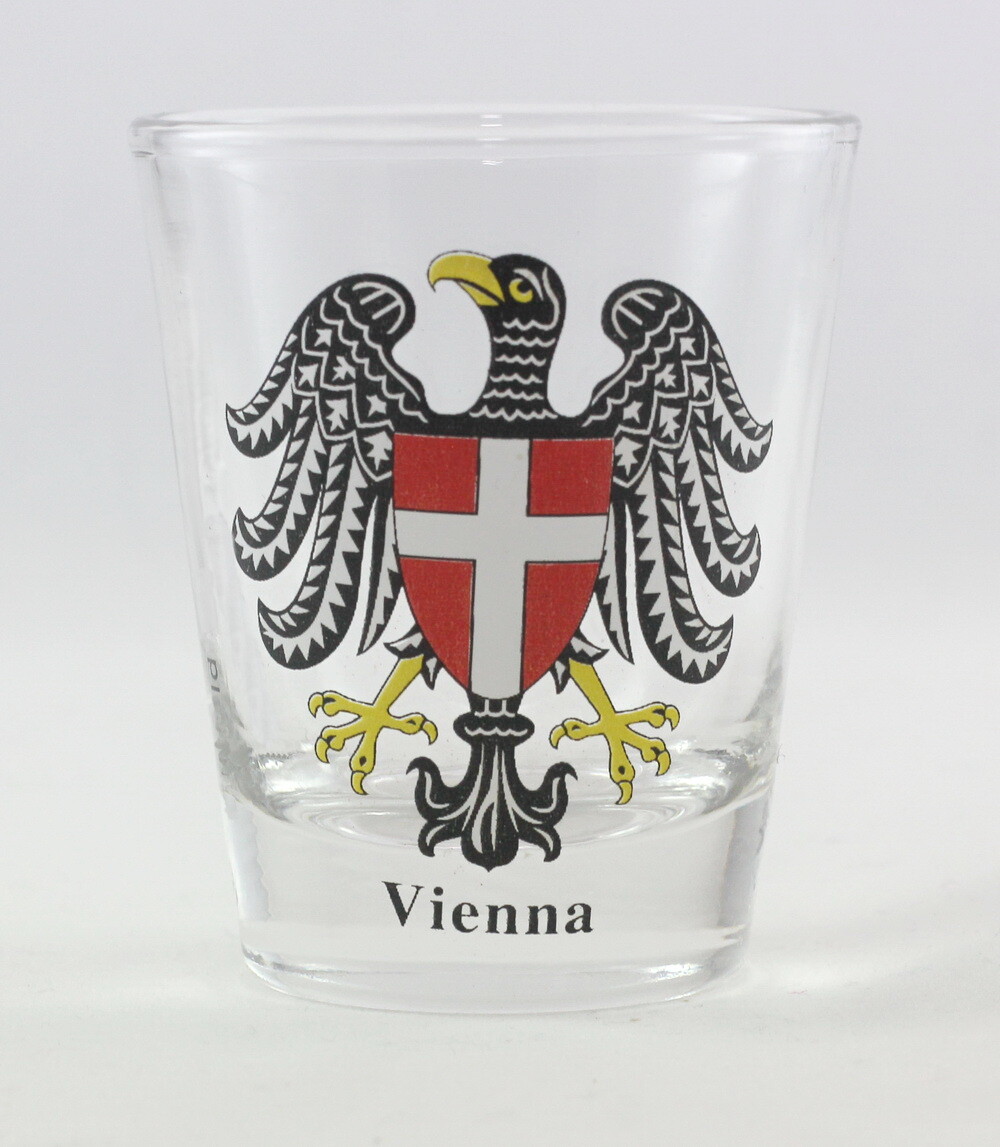 VIENNA (WIEN) AUSTRIA COAT OF ARMS SHOT GLASS SHOTGLASS
