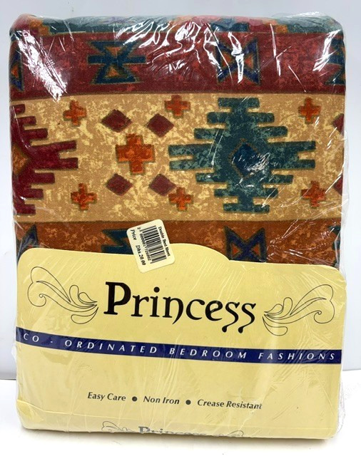 VTG Size Double 3-Piece Sheet Set Southwestern Aztec - Made in USA - 