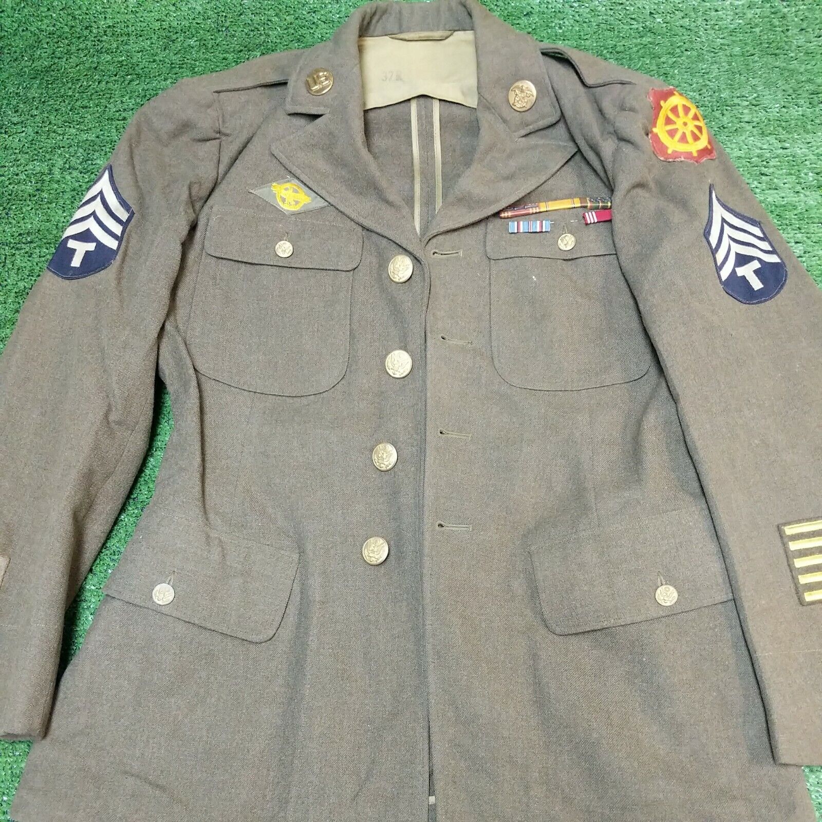 Vintage Size 37R Field Wool U.S. Army Military World War 2 WWII Dress Jacket