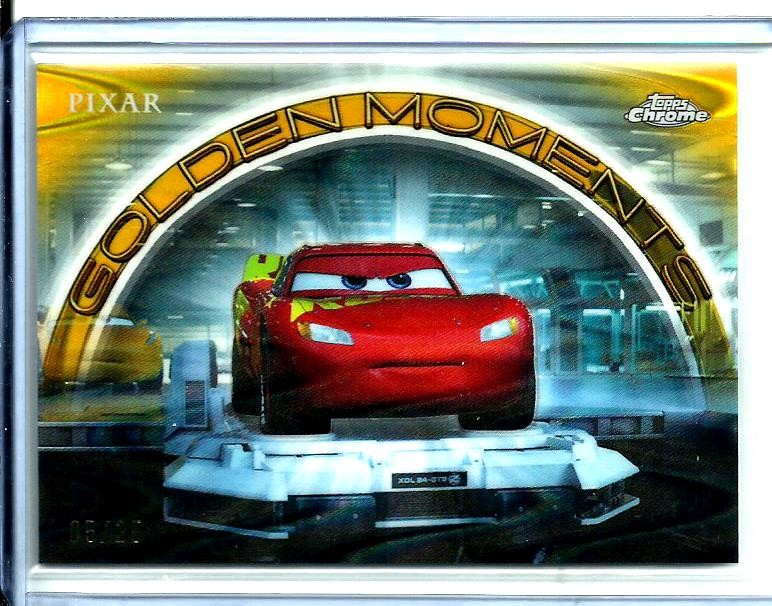 MCQUEEN 2025 TOPPS CHROME PIXAR GOLDEN MOMENTS GOLD RAYWAVE REFRACTOR SP # 05/25