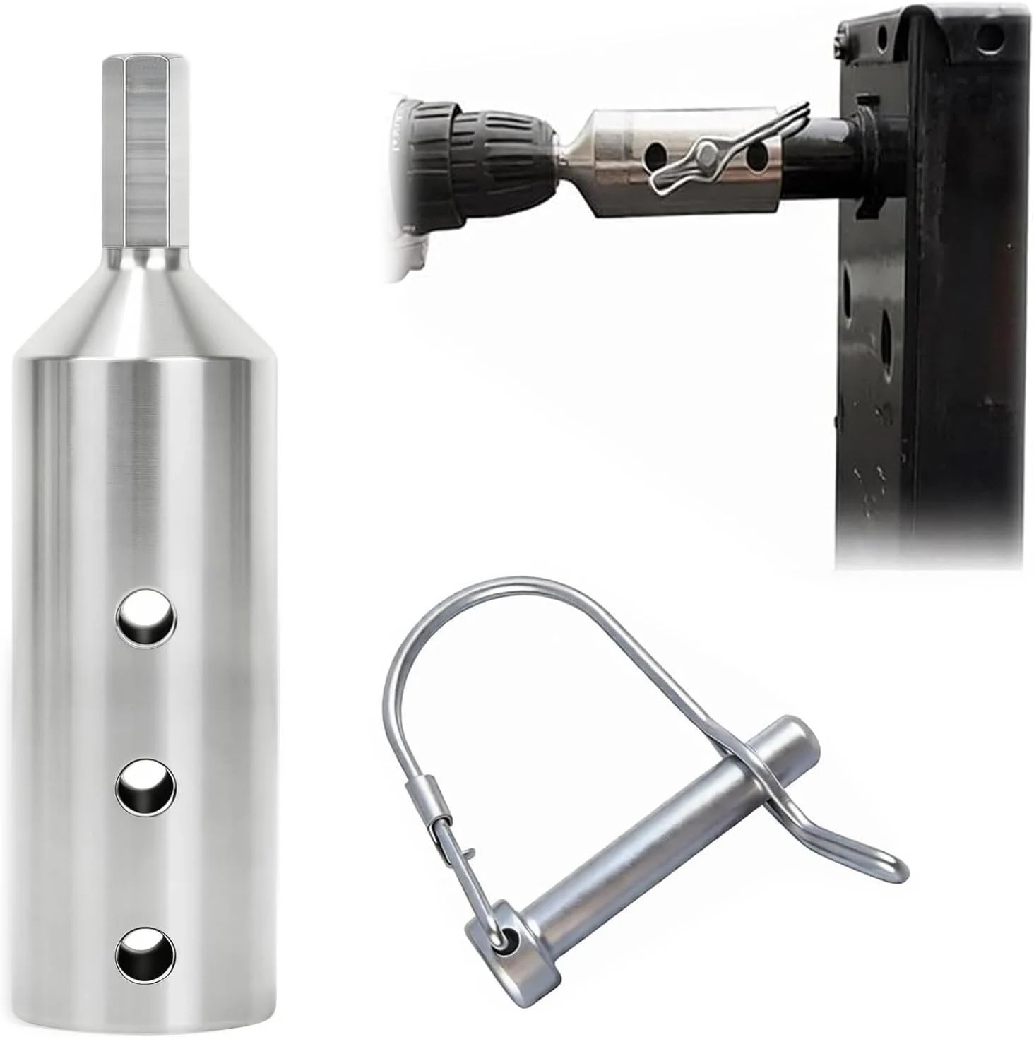 Trailer Jack Drill Adapter for 1 Inch Drive Shaft, 3/8\